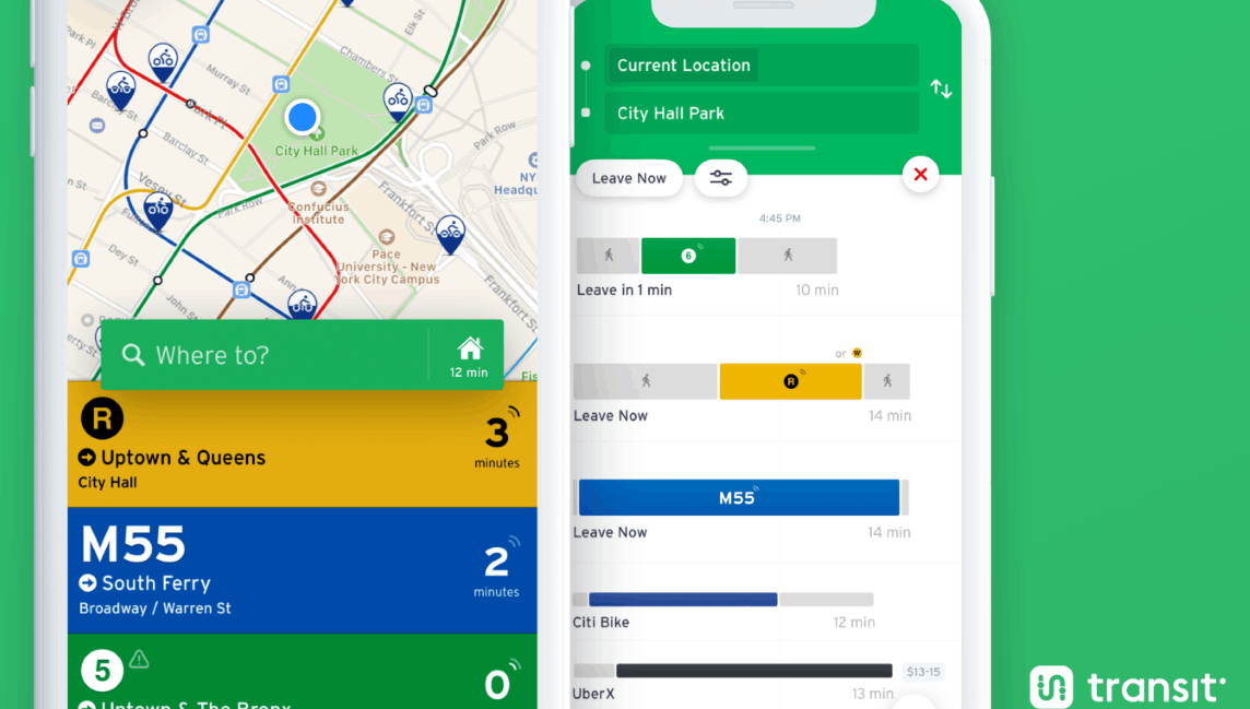 Transit App - See Bus Schedules and Bike Rentals in NYC