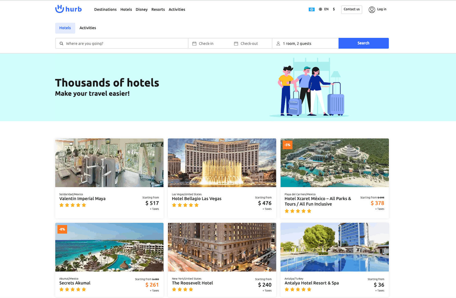 Hurb App - Search for Hotels, Travels and More